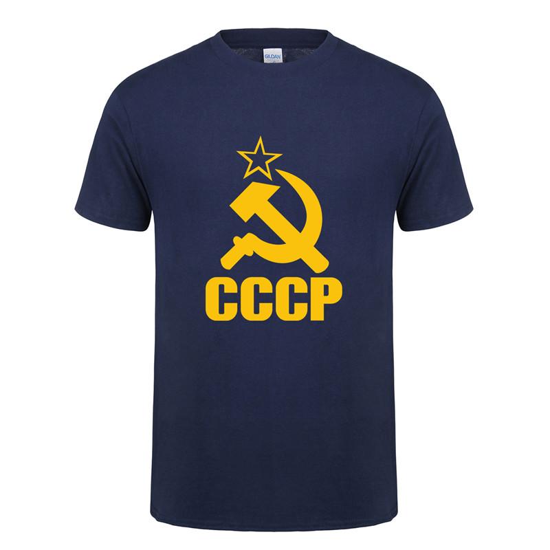 CCCP T Shirts Men USSR Soviet Union KGB Man T-shirt Short Sleeve Moscow Russia Tees Cotton O Neck Tops Free Shipping OT-117