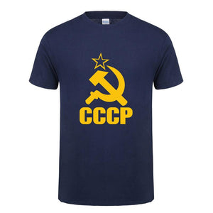 CCCP T Shirts Men USSR Soviet Union KGB Man T-shirt Short Sleeve Moscow Russia Tees Cotton O Neck Tops Free Shipping OT-117