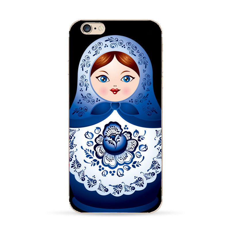 back cover for Apple iphone 6 case Lovely cartoon Russian dolls pattern painted case for iphone 6s cases TPU cover