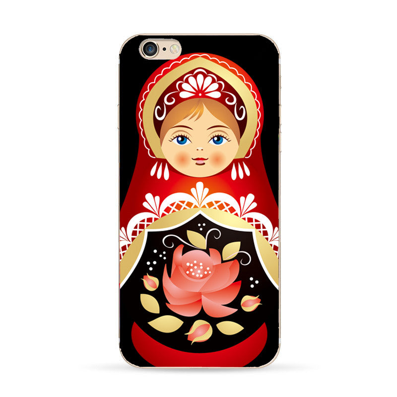 back cover for Apple iphone 6 case Lovely cartoon Russian dolls pattern painted case for iphone 6s cases TPU cover