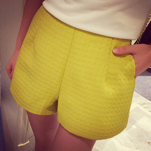 2017 New Fashion Europe and Joker dark Plaid shorts high-waisted shorts Korean Casual women Jeans Shorts crochet shorts
