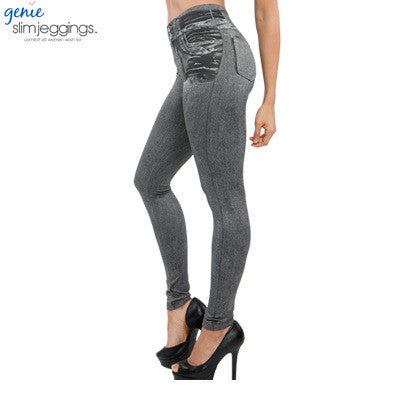 2017 Leggings Jeans for Women Denim Pants with Pocket Slim Jeggings Fitness Plus Size Leggins S-XXL Black/Gray/Blue