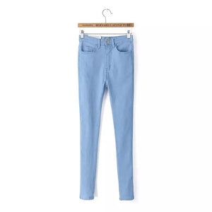 High Waist High Elastic Jeans Women Hot Sale American Apparel Skinny Pencil Denim Pants Fashion Pantalones Vaqueros Mujer