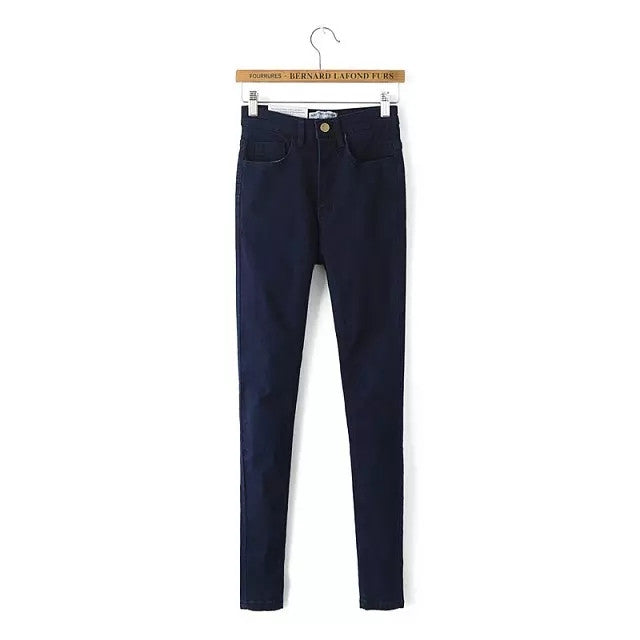 High Waist High Elastic Jeans Women Hot Sale American Apparel Skinny Pencil Denim Pants Fashion Pantalones Vaqueros Mujer