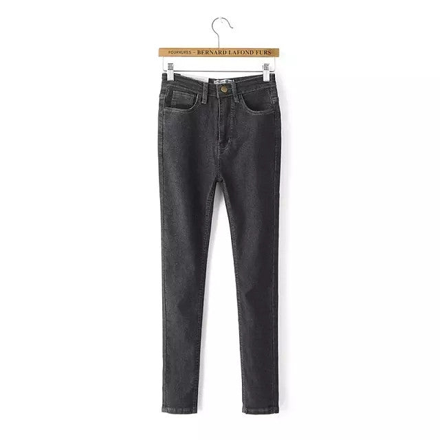 High Waist High Elastic Jeans Women Hot Sale American Apparel Skinny Pencil Denim Pants Fashion Pantalones Vaqueros Mujer