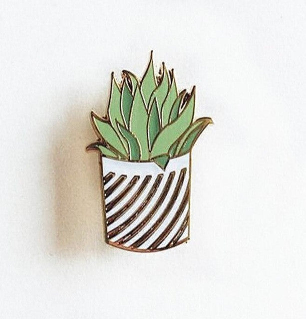 X039 New Oil Drop Cute Cactus Pots Planet Metal Brooch Pins Button Pins Girl Jeans Bag Decoration Gift Wholesale