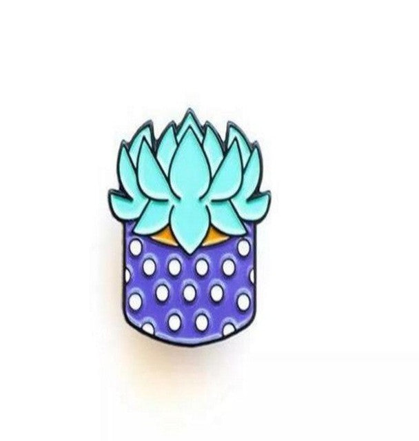 X039 New Oil Drop Cute Cactus Pots Planet Metal Brooch Pins Button Pins Girl Jeans Bag Decoration Gift Wholesale