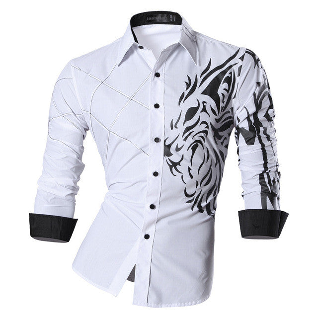 2017 Spring Autumn Features Shirts Men Casual Jeans Shirt New Arrival Long Sleeve Casual Slim Fit Male Shirts Z030