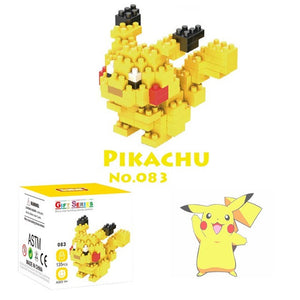 Nanoblock pikachu anime animal action figures micro building blocks miniature bricks diy juguetes 3d toys hobbies for kids.