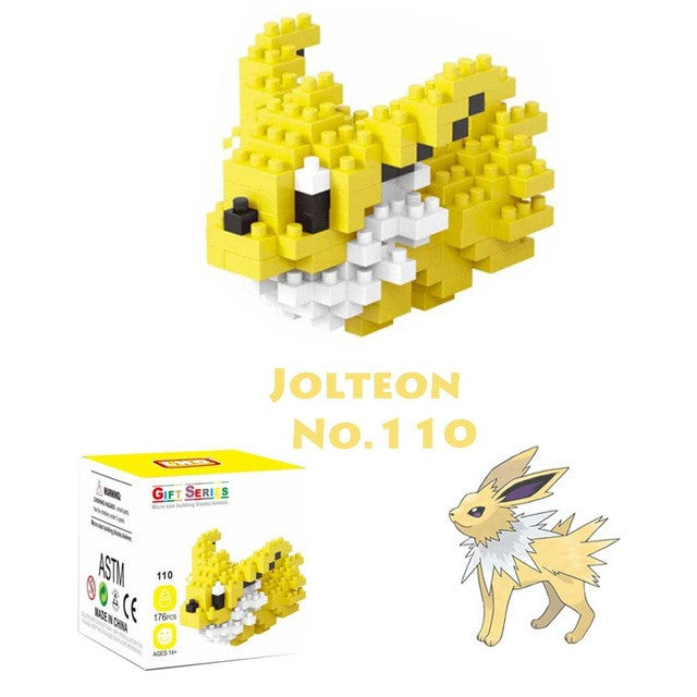 Nanoblock pikachu anime animal action figures micro building blocks miniature bricks diy juguetes 3d toys hobbies for kids.