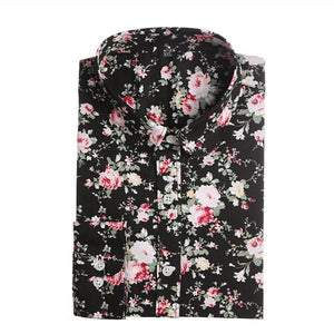 Dioufond Floral Women Blouses Polka Dot  Blouse Long Sleeve Shirt Women Cotton Camisas Femininas Blusa Feminina Ladies Tops