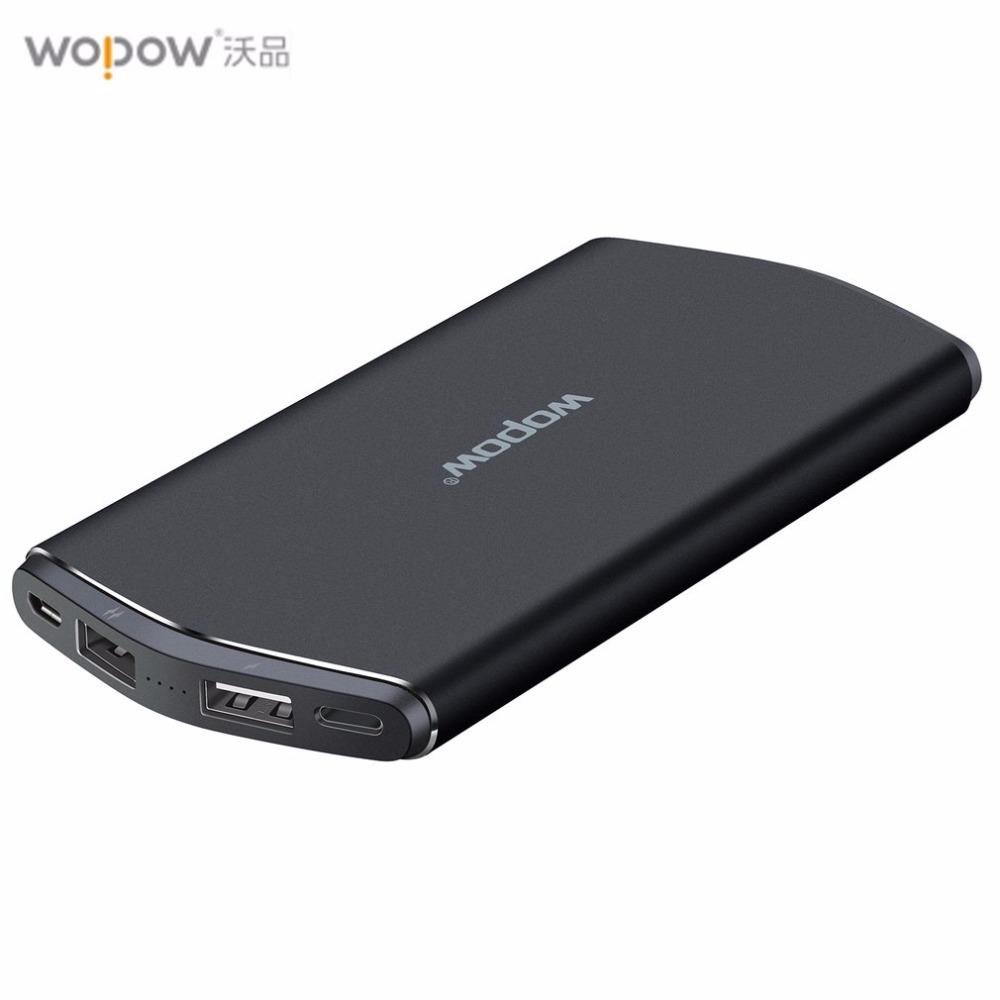 Wopow 8000mAh S8 High Capacity Mobile Power Bank Dual USB Portable External Battery Pack Ultra-thin For Xiaomi For iphone Etc.