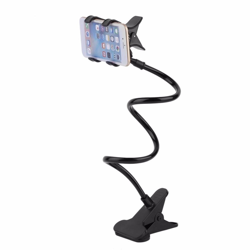 Lazy Shelf Bedside Mobile Phone Holder Clip For IPHONE Smart Phone Adjustable Stand Holder Desk Long Bending Foldable Support