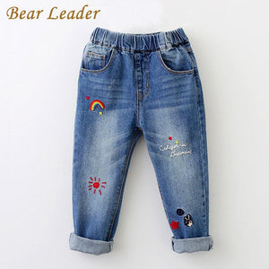 Bear Leader Boys Girls Jeans 2017 Autumn Jeans Trousers Cartoon Embroidery Kids Pants Children Clothing Pantalon Fillette 3-7Y