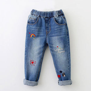 Bear Leader Boys Girls Jeans 2017 Autumn Jeans Trousers Cartoon Embroidery Kids Pants Children Clothing Pantalon Fillette 3-7Y