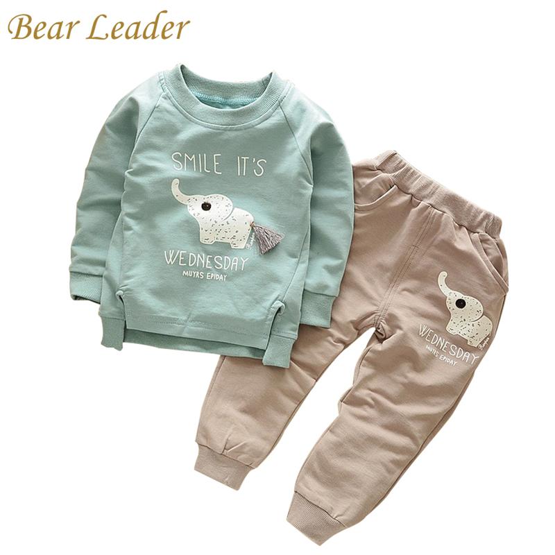 Bear Leader 2017 Autumn Fashion Style Autumn Cartoon Baby Boys Sets Long Sleeve Shirt+Jeans Pants 2Ps Boys Clothes Kids Clothes