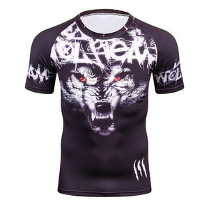 Men's Workout Clothes Short Sleeve Compression Shirt 3D Full Printing MMA Bodybuilding Tshirts Mens Gear Tee&Top Jerseys