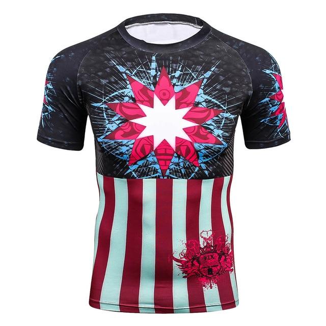 Men's Workout Clothes Short Sleeve Compression Shirt 3D Full Printing MMA Bodybuilding Tshirts Mens Gear Tee&Top Jerseys