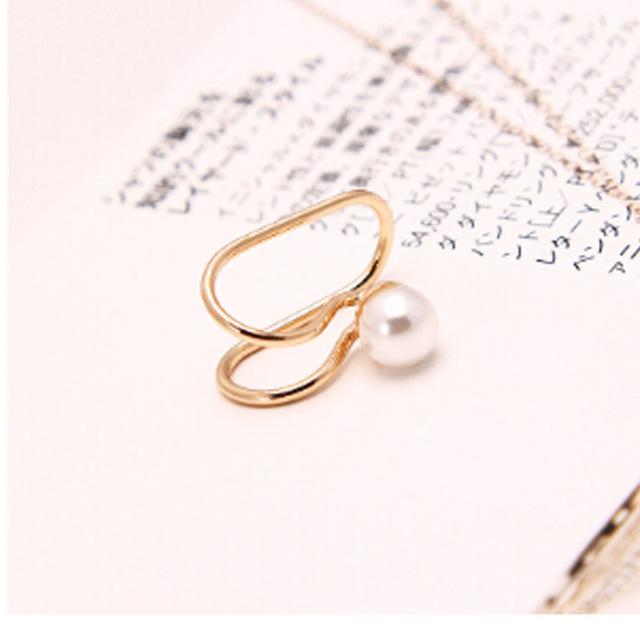Temperament Simple Simulated Pearl Crystal Star Heart Moon Clip Ear Cuff Earrings For Women Fashion Jewelry No Piercing Bijoux