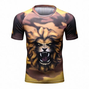 Men's Workout Clothes Short Sleeve Compression Shirt 3D Full Printing MMA Bodybuilding Tshirts Mens Gear Tee&Top Jerseys