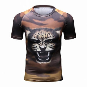 Men's Workout Clothes Short Sleeve Compression Shirt 3D Full Printing MMA Bodybuilding Tshirts Mens Gear Tee&Top Jerseys