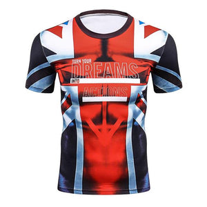 Men's Workout Clothes Short Sleeve Compression Shirt 3D Full Printing MMA Bodybuilding Tshirts Mens Gear Tee&Top Jerseys