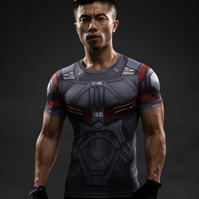 Short Sleeve 3D T Shirt Men T-Shirt Male Crossfit Tee Captain America Superman tshirt Men Fitness Compression Shirt Punisher MMA