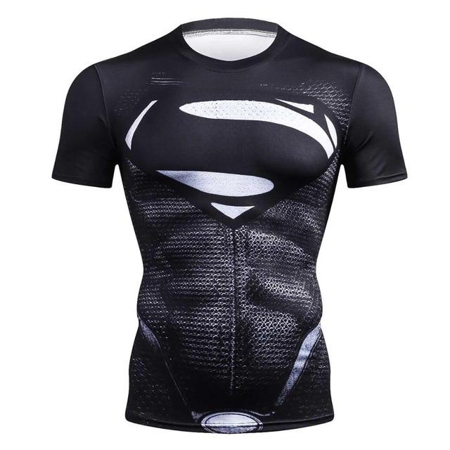 NEW 2018 Marvel Super Heroes Avenger Captain America Batman Tshirt Men Compression Base Layer Thermal Under Causal Shirt