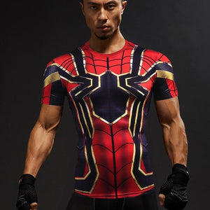 Short Sleeve 3D T Shirt Men T-Shirt Male Crossfit Tee Captain America Superman tshirt Men Fitness Compression Shirt Punisher MMA