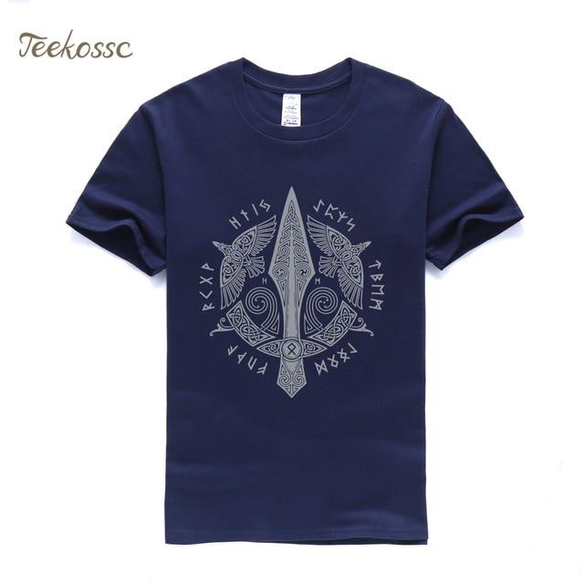 Odin Vikings T Shirt Men Scandinavian Runes Valhalla Tshirt Mens 2018 Summer Tops Tee Cool Streetwear TV Show T-Shirt For Fans