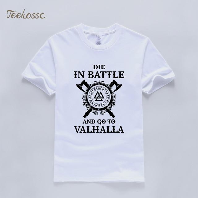 Odin Vikings T Shirt Men Die In Battle And Go To Valhalla Tshirt Mens Summer Print Hip Hop T-Shirt Black Tops Tee Plus Size XXXL