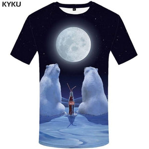 KYKU Bear Tshirt Men Animal T Shirt Punk Rock Funny T Shirts Hip Hop Tee 3d T-shirt Black Cool Mens Clothing Summer 2018 New