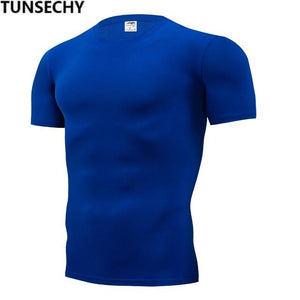 TUNSECHY 2018 Brand Clothing Men's T Shirt Men Fashion Tshirts Fitness For Male compression tight T-shirt S-4XL Free Shipping