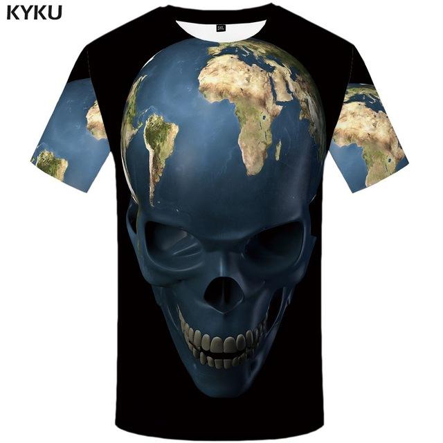 KYKU Elephant Tshirt Men Animal T-shirt Colorful Flower 3d Print T Shirt Anime Clothes Gothic Hip Hop Mens Clothing Streetwear