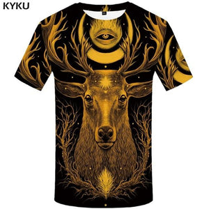 KYKU Elephant Tshirt Men Animal T-shirt Colorful Flower 3d Print T Shirt Anime Clothes Gothic Hip Hop Mens Clothing Streetwear