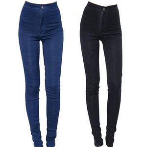 2016 New Fashion Jeans Women Pencil Pants High Waist Jeans Sexy Slim Elastic Skinny Pants Trousers Fit Lady Jeans Plus Size