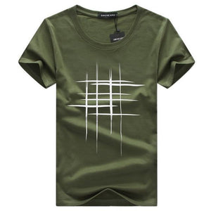 SWENEARO Simple Creative Design Line Cross Printed Cotton Tshirts Mens Summer Style Short Sleeve Tops Tees Men Camisetas Hombre