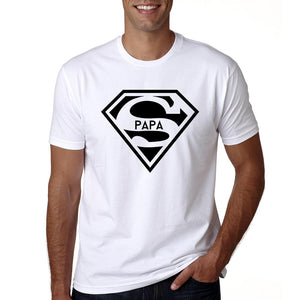 2018 Super Papa T-shirt Fathers Day Gift New Dads Funny T Shirt Best Dad Tshirt Men Summer Casual Hipster Slogan Tee Shirt Homme