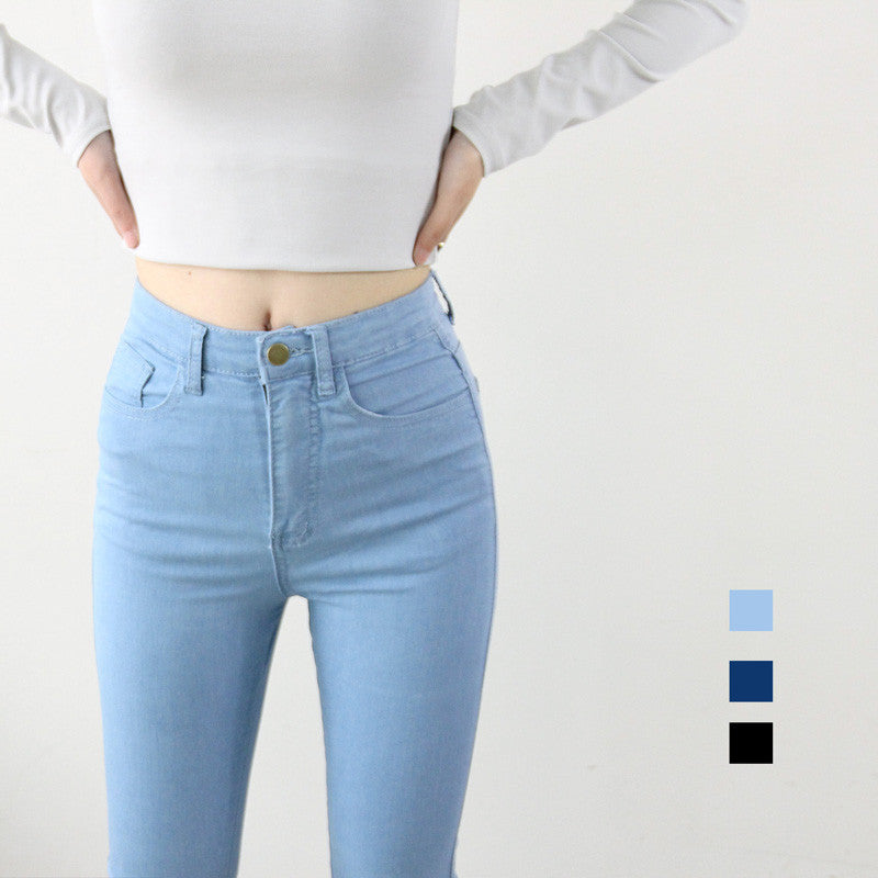 High Waist High Elastic Jeans Women Hot Sale American Apparel Skinny Pencil Denim Pants Fashion Pantalones Vaqueros Mujer