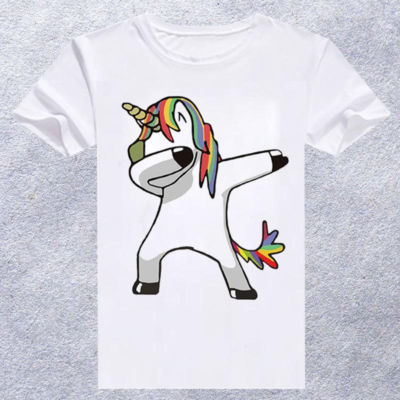 2018 new brand unicorn printed tshirt men casual women's t shirt o-neck tops  hip hop tee shirt