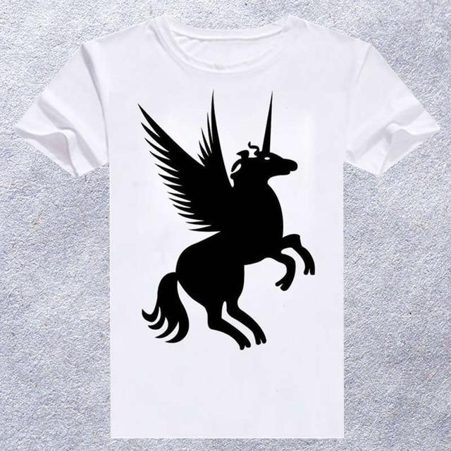 2018 new brand unicorn printed tshirt men casual women's t shirt o-neck tops  hip hop tee shirt