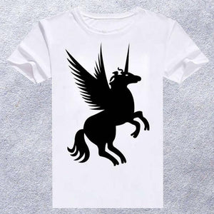2018 new brand unicorn printed tshirt men casual women's t shirt o-neck tops  hip hop tee shirt