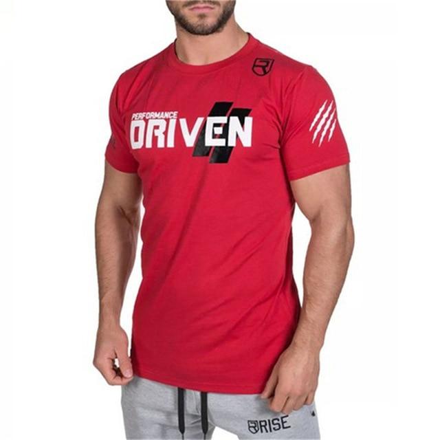 Men Short sleeve Cotton T-shirt Man Slim Printed t shirt Male Gyms Fitness Bodybuilding Workout Crossfit Brand Tees Tops Apparel