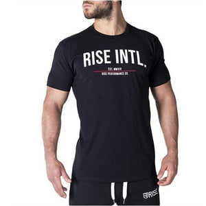 Men Short sleeve Cotton T-shirt Man Slim Printed t shirt Male Gyms Fitness Bodybuilding Workout Crossfit Brand Tees Tops Apparel