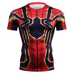 Raglan Sleeve Iron Spiderman 3D Printed T shirts Men Compression Shirts 2018 Summer NEW Cosplay Crossfit Tops For Male Fitness