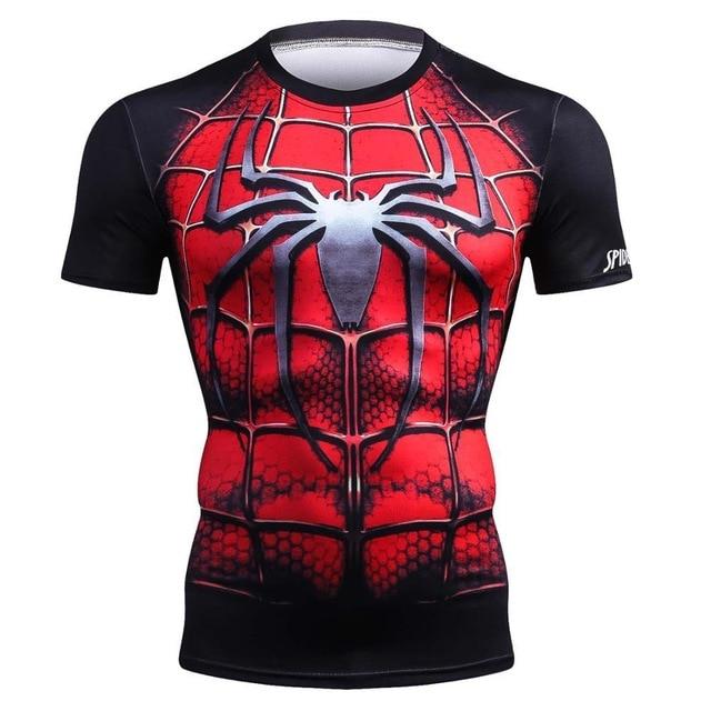 Raglan Sleeve Iron Spiderman 3D Printed T shirts Men Compression Shirts 2018 Summer NEW Cosplay Crossfit Tops For Male Fitness