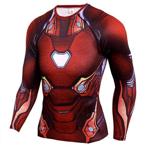 Marvel Comics Avengers Spiderman Black Panther 3D Long Sleeve T Shirt Men Fitness Clothing Captain America Compression Shirt