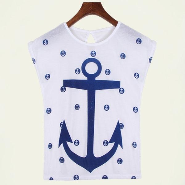 2019 summer tops tees ladies short t shirt women Boat anchor t-shirt Cotton female tshirt woman clothes plus size vestidos