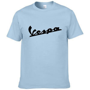 Vespa T Shirt Men 2017 Funny Vespa T-shirt 100% Cotton Summer Short Sleeve Round Neck Tees Male #194
