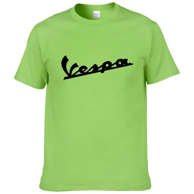 Vespa T Shirt Men 2017 Funny Vespa T-shirt 100% Cotton Summer Short Sleeve Round Neck Tees Male #194